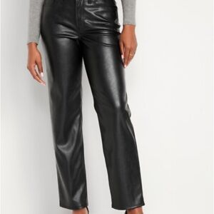 Black Faux Leather Pants